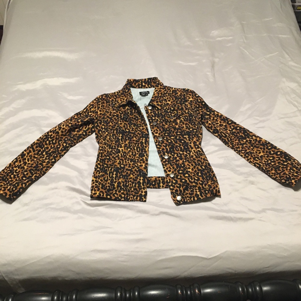 TRIPP NYC cheetah print jacket leopard S jean jacket leopard punk rock medium